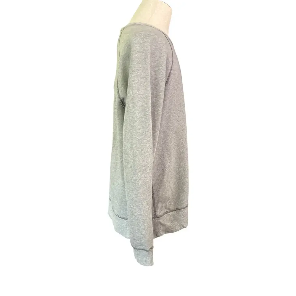 True Religion Gray Crewneck Sweatshirt Logo Raglan Zip Side Men’s Large